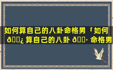 如何算自己的八卦命格男「如何 🌿 算自己的八卦 🌷 命格男士」